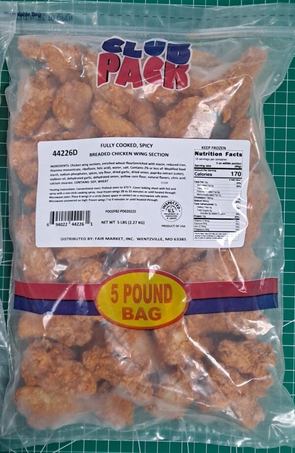 Spicy Breaded Chicken Wings (5lbs)